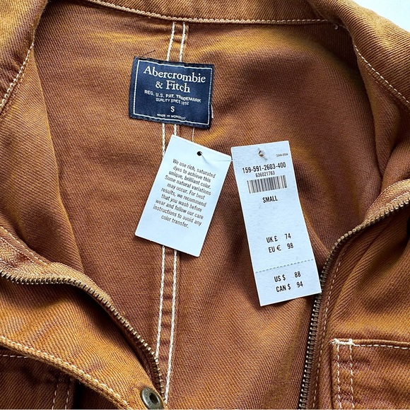 ✨New ABERCROMBIE & FITCH Utility Jumpsuit Camel Small - Picture 5 of 9